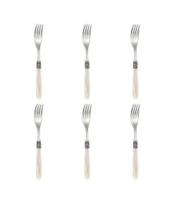 Eme Dessertvork Mona Lisa 18.8 Cm 18/10 Offwhite Zilver 6 Stuk(s)