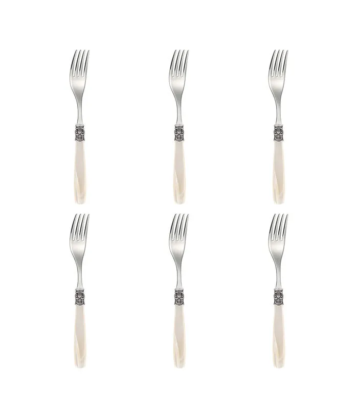 Eme Dessertvork Mona Lisa 18.8 Cm 18/10 Offwhite Zilver 6 Stuk(s) 3 Eme Dessertvork Mona Lisa 18.8 Cm 18/10 Offwhite Zilver 6 Stuk(s)