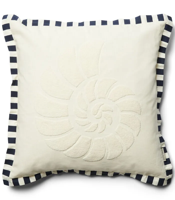 Rivièra Maison Kussenhoes, Kussensloop 50x50, Gestrept - Happy Shell - Wit/ Blauw 3 Rivièra Maison Kussenhoes, Kussensloop 50x50, Gestrept - Happy Shell - Wit/ Blauw