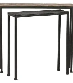 WOOOD Exclusive Exclusive Bijzettafels Lane - Metaal - Zwart - Set Van 2