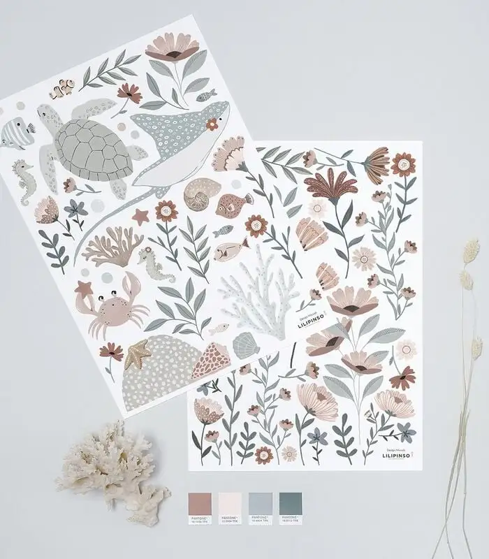 Lilipinso Muursticker Kinderkamer - Oceaanbloemen 5 Lilipinso Muursticker Kinderkamer - Oceaanbloemen - Image 3