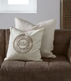 Rivièra Maison Kussenhoes, Kussensloop 50x50, Sierkussen RM Logo - Steven - Wit - -Meubilair Geschäft d496166614d847fe8594f9418054d282