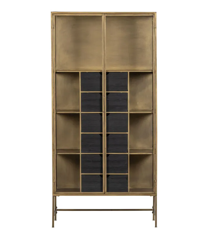 WOOOD Exclusive Exclusive Kayaz Vitrinekast - Metaal - Brass - 187x90x40 5 WOOOD Exclusive Exclusive Kayaz Vitrinekast - Metaal - Brass - 187x90x40 - Image 3