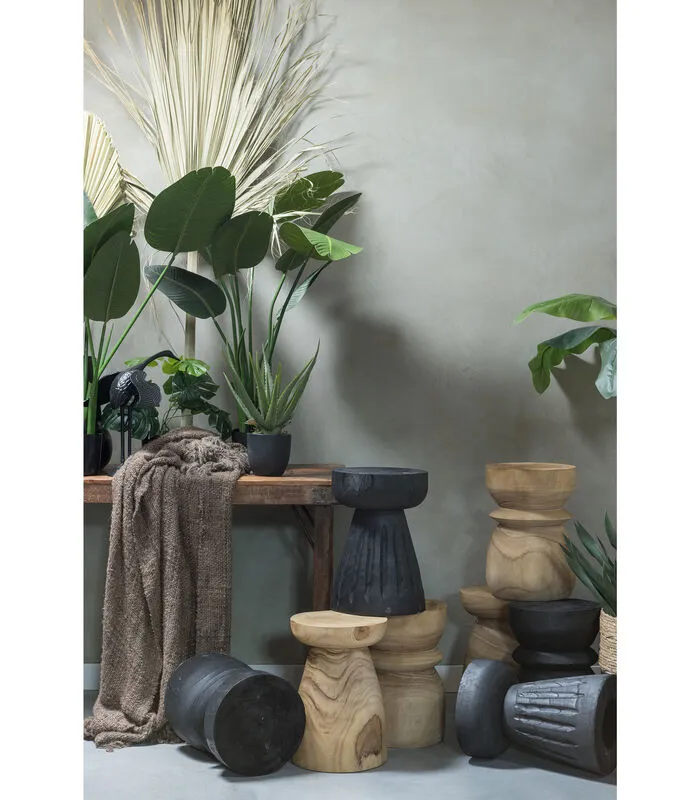 WOOOD Borre Kruk - Hout - Zwart - 40x28x28 4 WOOOD Borre Kruk - Hout - Zwart - 40x28x28 - Image 2