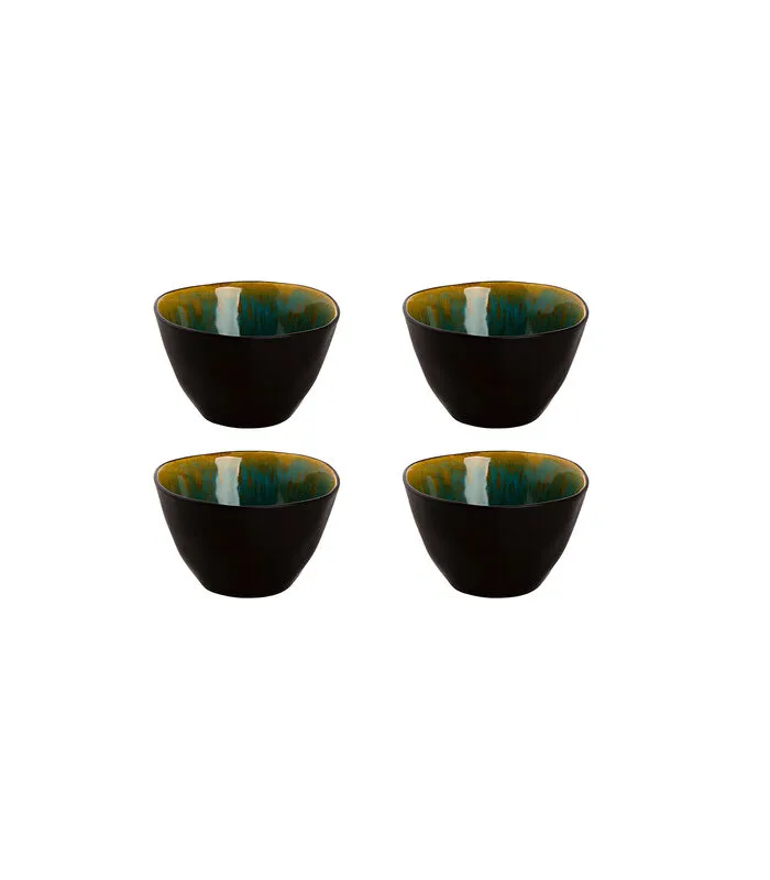 Palmer Schaal Lotus 8 Cm 12 Cl Zwart Turquoise Stoneware 4 Stuk(s) 3 Palmer Schaal Lotus 8 Cm 12 Cl Zwart Turquoise Stoneware 4 Stuk(s)
