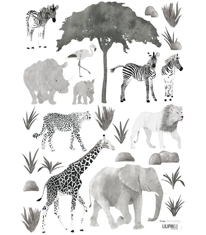 Lilipinso Muursticker Kinderkamer - Wilde Dieren 3 Lilipinso Muursticker Kinderkamer - Wilde Dieren