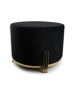 Salt & Pepper Poef 55xH40cm Velvet Zwart Misa