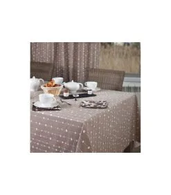 Fleur De Soleil Gecoat Tafelkleed Parels Taupe