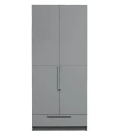 WOOOD Pure 2-Deurs Hangkast - Grenen - Betongrijs - 215x95x60
