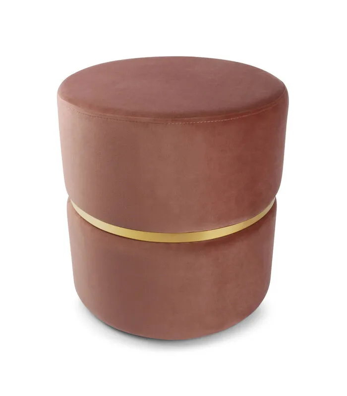 Salt & Pepper Poef 40xH42cm Velvet Roze Lounge 4 Salt & Pepper Poef 40xH42cm Velvet Roze Lounge - Image 2