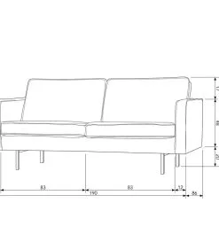 BePureHome 2,5-zits Bank Rodeo - Velvet - Khaki - 85x190x86 -Meubilair Geschäft dae7066102a24d3590c4fd6a46d33af3 1