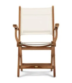 Rivièra Maison Tuinstoel Met Armleuning Gili Outdoor Dining Armchair - Teakout - Wit