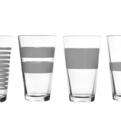 Salt & Pepper Glas 32,5cl Grijs Stripes - Set/4