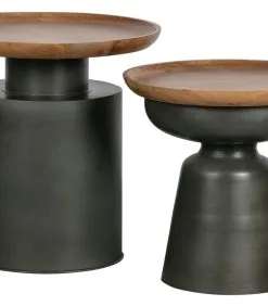 WOOOD Exclusive Exclusive Dana Bijzettafel - Hout/Metaal - Zwart - 47x48x48 -Meubilair Geschäft dcb52b8d9caf4f9d8a774af8b3b9e701