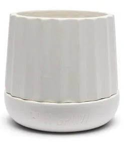 Rivièra Maison Plantenbak Rond, Bloempot Ribbel - Let It Grow - Wit - Maat L