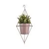 PRESENT TIME Hangende Plantenpot Spatial Diamond - IJzer Roze - 13x12cm -Meubilair Geschäft de8044ea5a924473b1c76de273d416f9