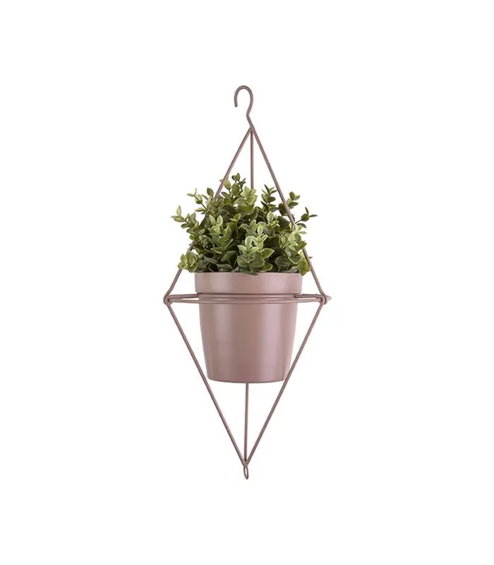 PRESENT TIME Hangende Plantenpot Spatial Diamond - IJzer Roze - 13x12cm 3 PRESENT TIME Hangende Plantenpot Spatial Diamond - IJzer Roze - 13x12cm