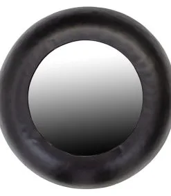 WOOOD Exclusive Exclusive Wolf Spiegel - Metaal - Zwart - 50x50x7