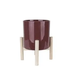 PRESENT TIME Plantenpot Trestle - Keramiek Warm Rood - 20x20cm