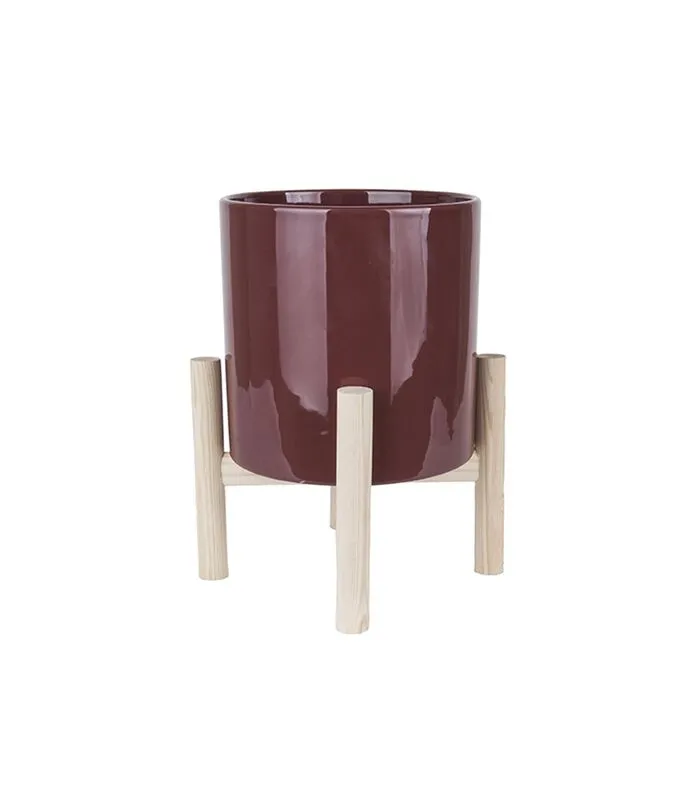 PRESENT TIME Plantenpot Trestle - Keramiek Warm Rood - 20x20cm 3 PRESENT TIME Plantenpot Trestle - Keramiek Warm Rood - 20x20cm