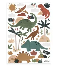 Lilipinso SUNNY Muursticker Kinderkamer - Dinosaurussen - 29,7 X 42 Cm