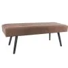 Leitmotiv Bank Explicit - Suede Look Chocolade Bruin - 121x41x43cm