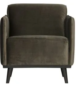 BePureHome Statement Fauteuil Met Arm - Velvet - Warm Groen - 77x72x93