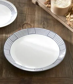 Rivièra Maison Bord, Dinerbord Gestreept - Shoreline - Blauw/ Wit - 1 Stuk -Meubilair Geschäft e4709a00a78249098a5f205daeac1dfa