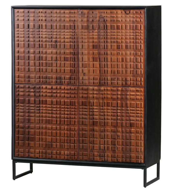 BePureHome Nuts 4-Deurs Kast - Hout - Walnoot/zwart - 140x114x40 5 BePureHome Nuts 4-Deurs Kast - Hout - Walnoot/zwart - 140x114x40 - Image 3