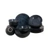 Palmer Serviesset Lester Stoneware 6-persoons 24-delig Zwart Blauw