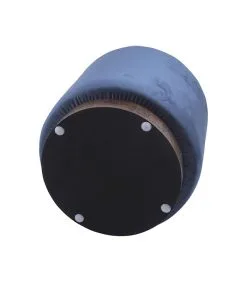 Leitmotiv Poef W. Wood Rim - Velvet Jeans Blauw - Medium - 36x38cm -Meubilair Geschäft e9eebb16d15f47e18bd5edfc4be0a46f