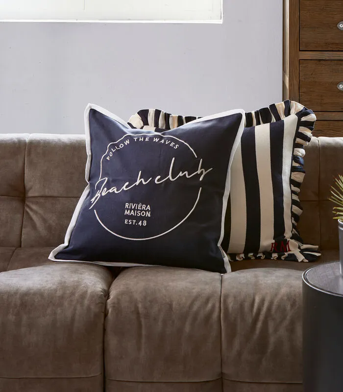Rivièra Maison Kussenhoes, Kussensloop 50x50, Tekst - Beach Club - Donkerblauw 4 Rivièra Maison Kussenhoes, Kussensloop 50x50, Tekst - Beach Club - Donkerblauw - Image 2