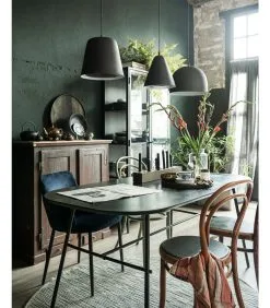 VTwonen Precious Vitrinekast - Metaal - Zwart - 190x90x43 -Meubilair Geschäft ec401509a8a748e39ea4210ce82085d6