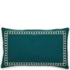 Rivièra Maison Kussenhoes 50x30 - Mustique Chain Pillow Cover - Groen Blauw