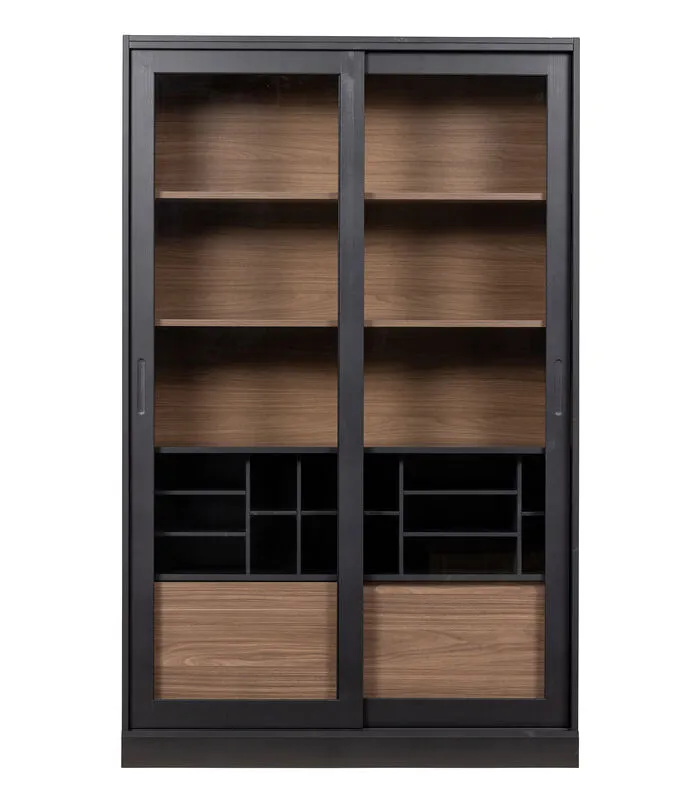 WOOOD Exclusive Exclusive James Vitrinekast - Grenen - Zwart - 200x125x47 3 WOOOD Exclusive Exclusive James Vitrinekast - Grenen - Zwart - 200x125x47