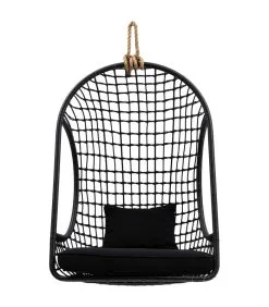 Rivièra Maison Chaise Suspendue D'extérieur Classique Avec Coussin,noire