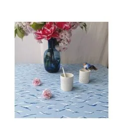 Fleur De Soleil Blauw Golvend Gecoat Tafelkleed