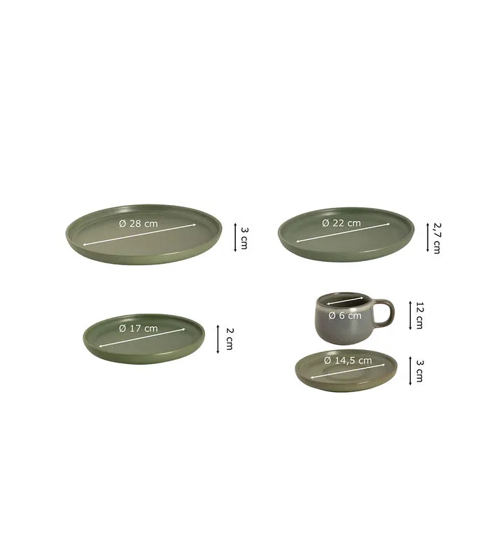 Palmer Serviesset Sandy Loam Stoneware 6-persoons 30-delig Groen 4 Palmer Serviesset Sandy Loam Stoneware 6-persoons 30-delig Groen - Image 2