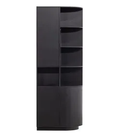 WOOOD Exclusive Exclusive Finca Opbergkast Rond Rechts - Zwart - 210x78x40