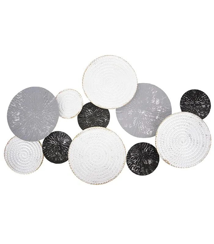 PRESENT TIME Muurkunst Circles - Zwart, Grijs En Wit - Large - 73x47,5x5,5cm 3 PRESENT TIME Muurkunst Circles - Zwart, Grijs En Wit - Large - 73x47,5x5,5cm