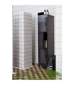 WOOOD Cas Lockerkast 3-Deurs - Metaal - Zwart - 180x38x45,5 -Meubilair Geschäft f56a84572eb942a5b96f68b7f1573cc7