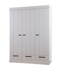 WOOOD Connect Kast 3-Deurs Met Lade - Grenen - Betongrijs - 195x140x53 -Meubilair Geschäft f701161cb24f4ff09525e137eb69f1af