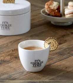 Rivièra Maison Koffiemok, Mok/ Kopje Goud Detail - It's Cookie Time - Wit - 300 ML -Meubilair Geschäft f7149c1795f6488b8bab2c6a8aae9ed9