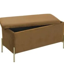 Leitmotiv Bank Snog XL - Velvet Cognac Bruin, Goud Geverfde Poten - 90x45x45cm 5 Leitmotiv Bank Snog XL - Velvet Cognac Bruin, Goud Geverfde Poten - 90x45x45cm -Meubilair Geschäft f7facf03cc1648638bcb10e9cc44a042