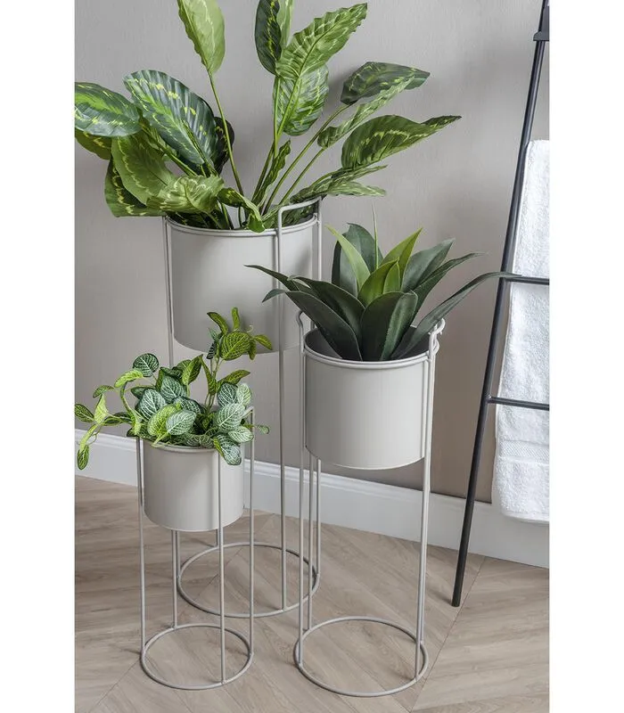 PRESENT TIME Plantenpot Set Essence - IJzer Zwart - Rond - 80x28cm & 28x23cm & 50x19cm 4 PRESENT TIME Plantenpot Set Essence - IJzer Zwart - Rond - 80x28cm & 28x23cm & 50x19cm - Image 2