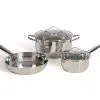 LIVOO Vijfdelige Roestvrijstalen Pannenset -Meubilair Geschäft f957541f5224425ea9ce4fb91edf1290