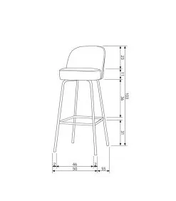 BePureHome Vogue Barstoel - Fluweel - Teal - 103x50x55 -Meubilair Geschäft fb0075b6406041968177c2fee9a8928c 4