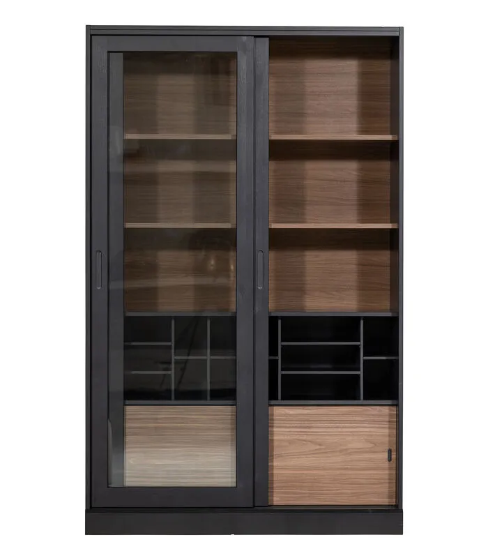 WOOOD Exclusive Exclusive James Vitrinekast - Grenen - Zwart - 200x125x47 6 WOOOD Exclusive Exclusive James Vitrinekast - Grenen - Zwart - 200x125x47 - Image 4