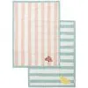 Rivièra Maison Theedoeken Set, Streep Print - Summer Vibe - Blauw / Roze