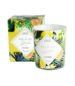 Mon Bijou Secret Geurkaars Citrus Met Zilveren Oorbellen